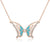 Kruckel; 5021010 Butterfly Rose Gold Plated Necklace Made with Austrian Crystals;