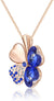 Kruckel; 5071010 Four-Leaf Clover Lucky Clover Rose Gold Plated Necklace made with Swarovski Crystals;