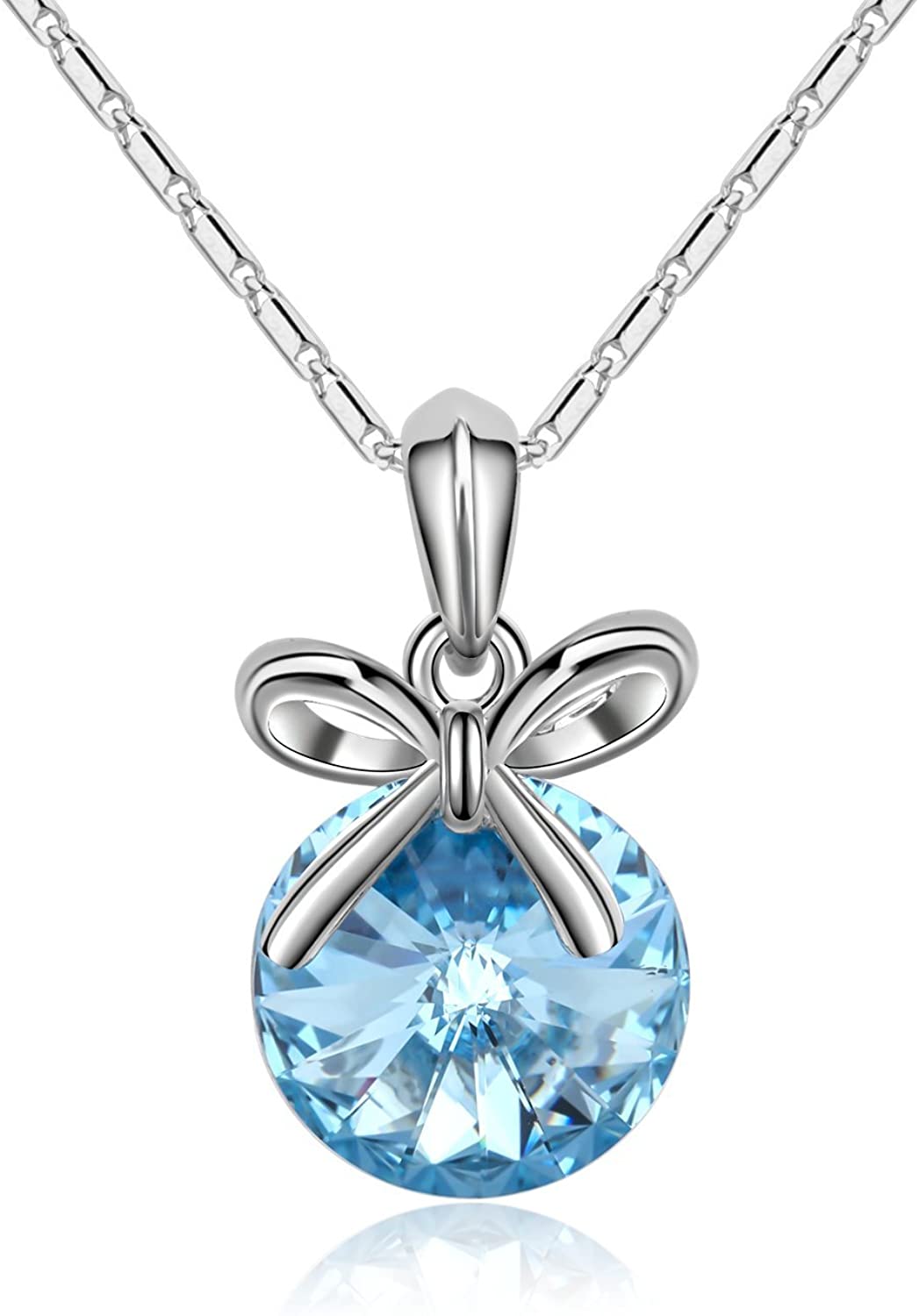 Kruckel; 5051010 The Shape of Water White Gold Plated Necklace made with Swarovski Crystal;