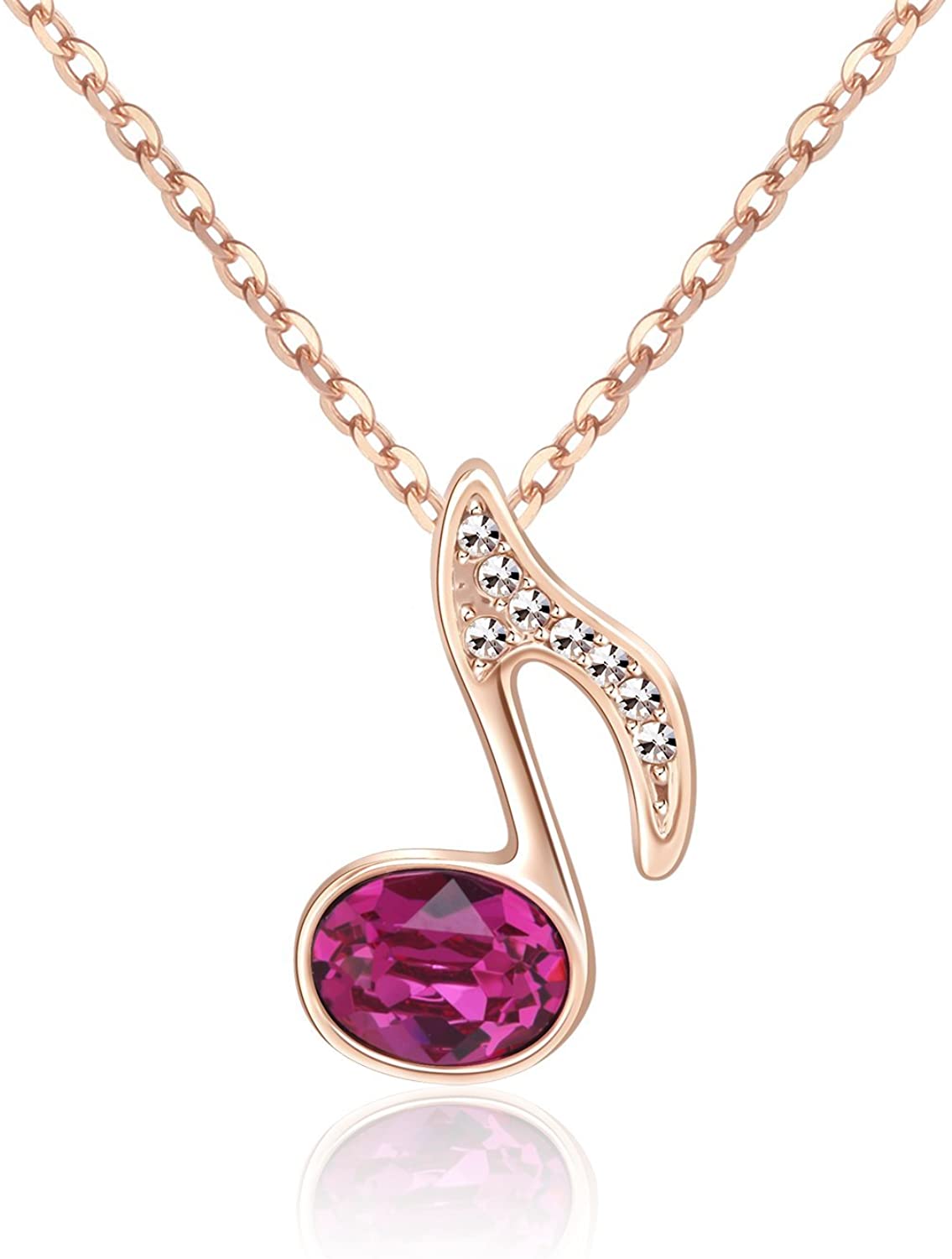 Kruckel; 5071040 Music Lovers Rose Gold Plated Necklace made with Swarovski Crystals;