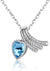 Kruckel; 5031060 Blue Ocean Loving Hearts White Gold Plated Necklace made with Swarovski Crystals;