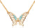 Kruckel; 5021050 Butterfly Champaign Gold Plated Necklace Made with Austrian Crystals;