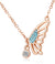 Kruckel; 5021060 Butterfly Champaign Gold Plated Necklace Made with Austrian Crystals;