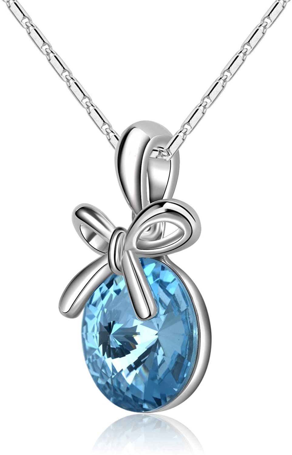 Kruckel; 5051010 The Shape of Water White Gold Plated Necklace made with Swarovski Crystal;