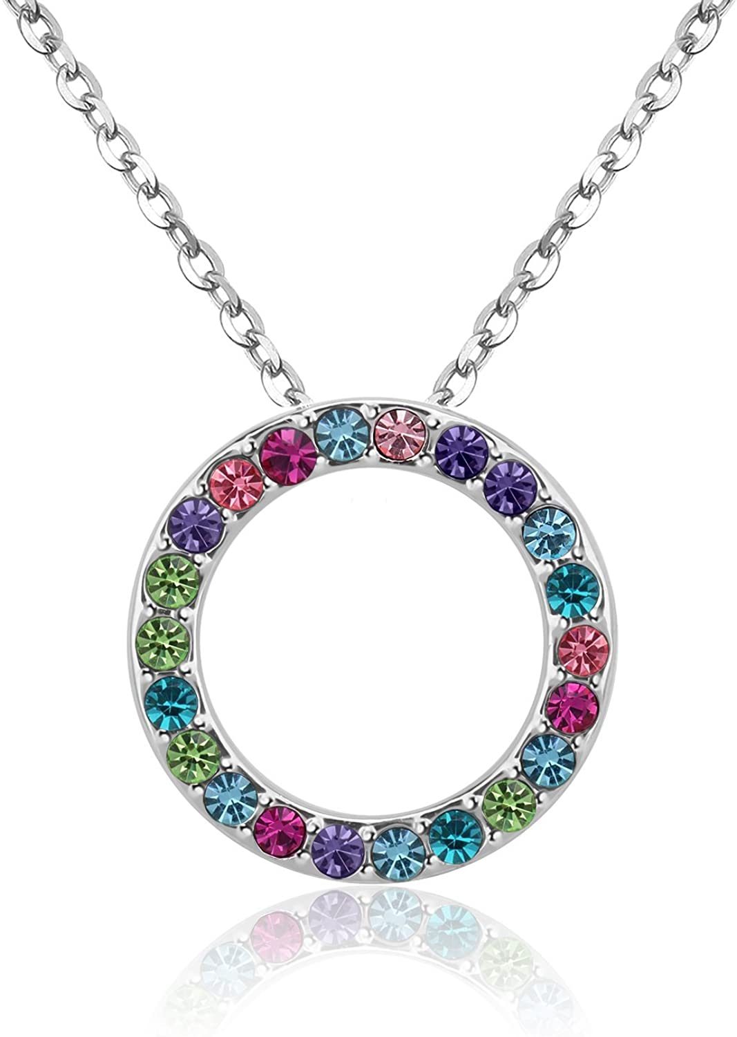 Kruckel; 5061060 Feel-So-Cool Flowers of Hawaii White Gold Plated Necklace made with Austrian Crystals;