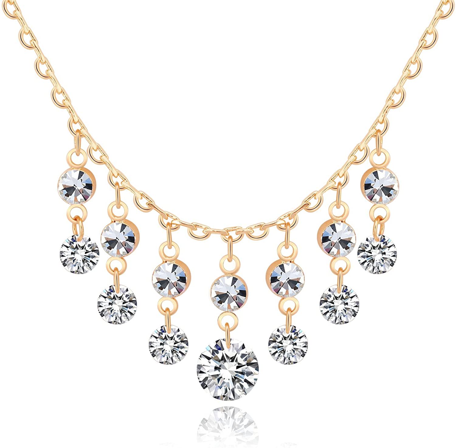 Kruckel; 5061020 Feel-So-Cool Champaign Gold Plated Necklace made with Austrian Crystals and Zircon;