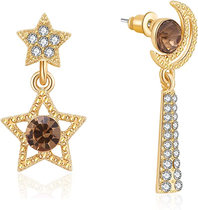 KRUCKEL Sparkling Moon & Star Earrings