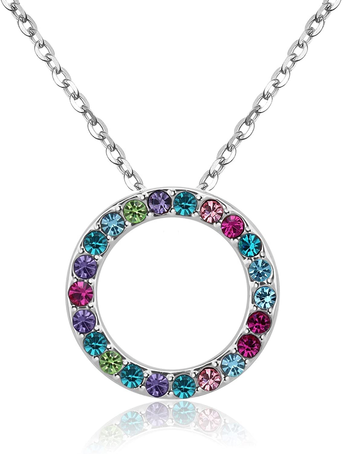 Kruckel; 5061060 Feel-So-Cool Flowers of Hawaii White Gold Plated Necklace made with Austrian Crystals;