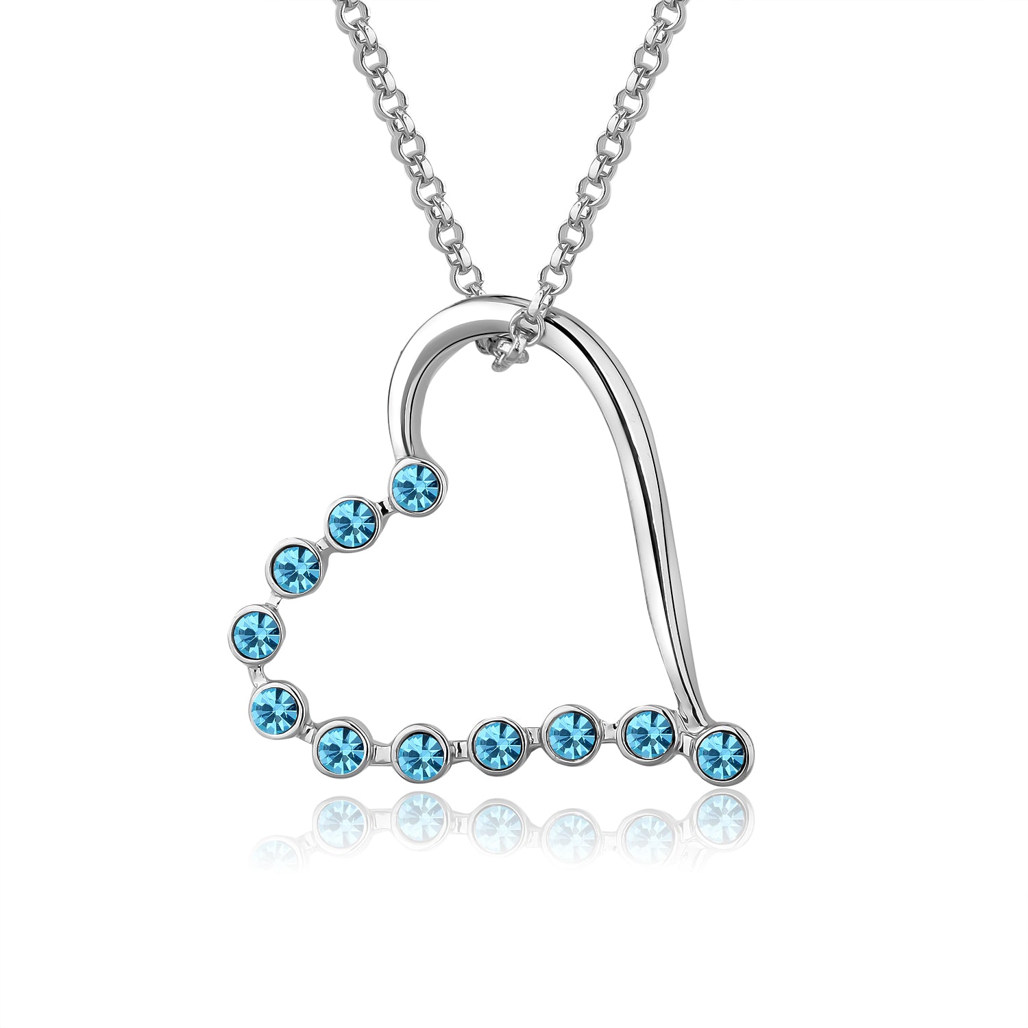 Sparkling Heart Crystals Necklace