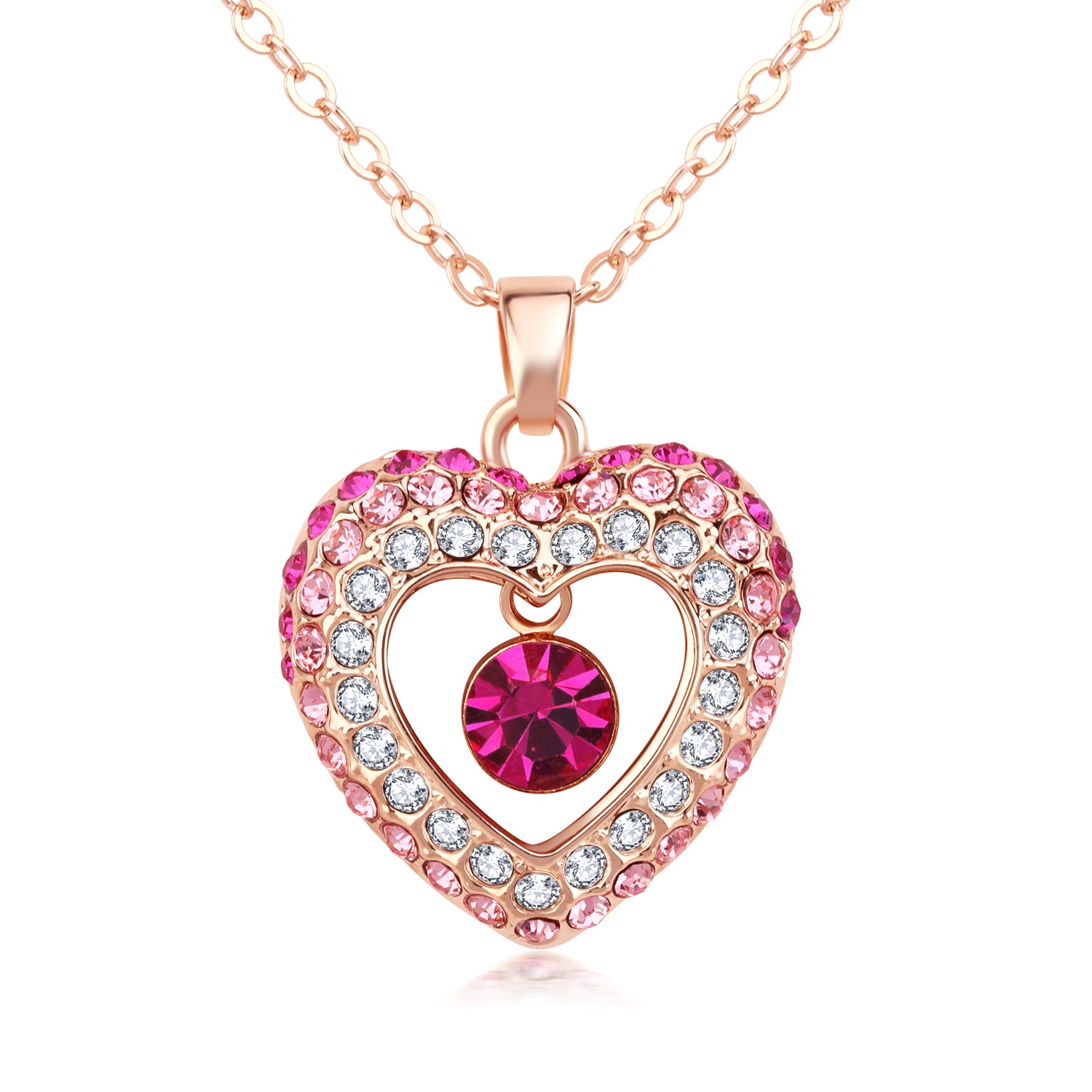 Only You Pavé Crystals Heart Necklace