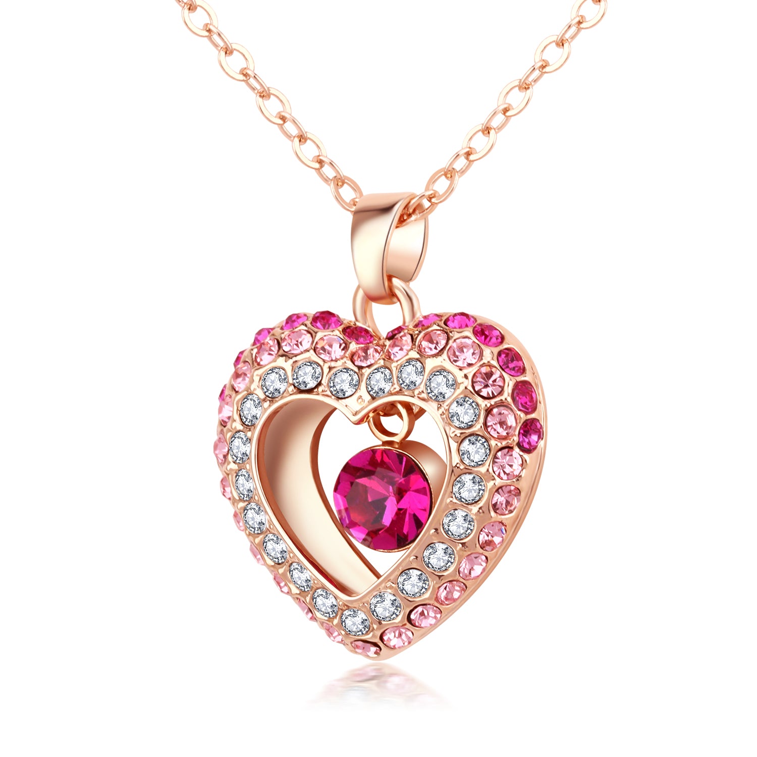 Only You Pavé Crystals Heart Necklace