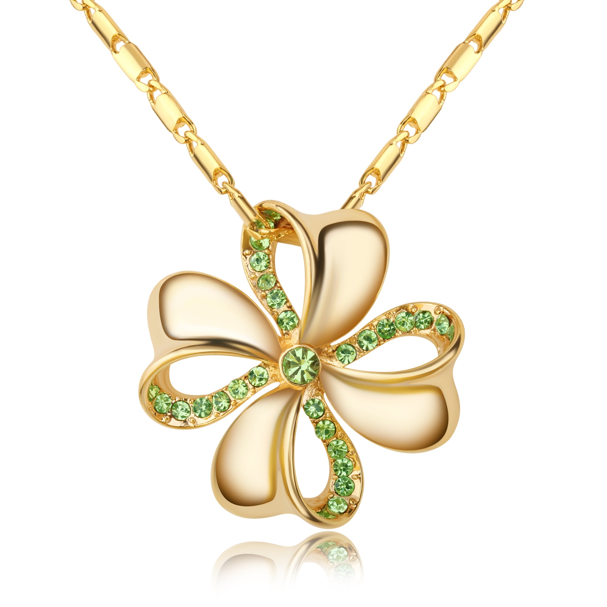 Clover Lucky Swarovski Crystals Necklace